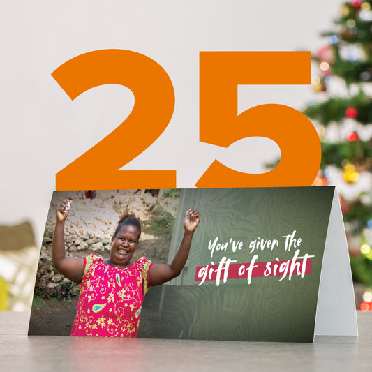 Patient card with $25 donation