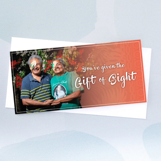 Penetito and Setefania card with $25 donation